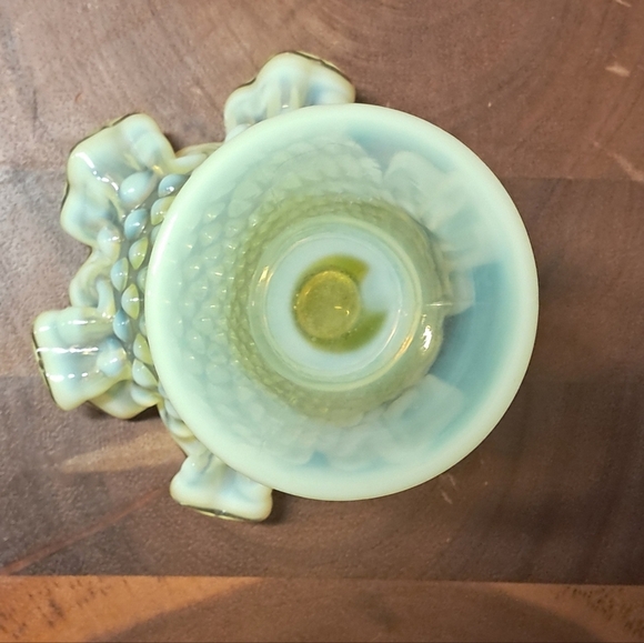 Vintage Fenton Vaseline Glass Vase 8" - Picture 4 of 4